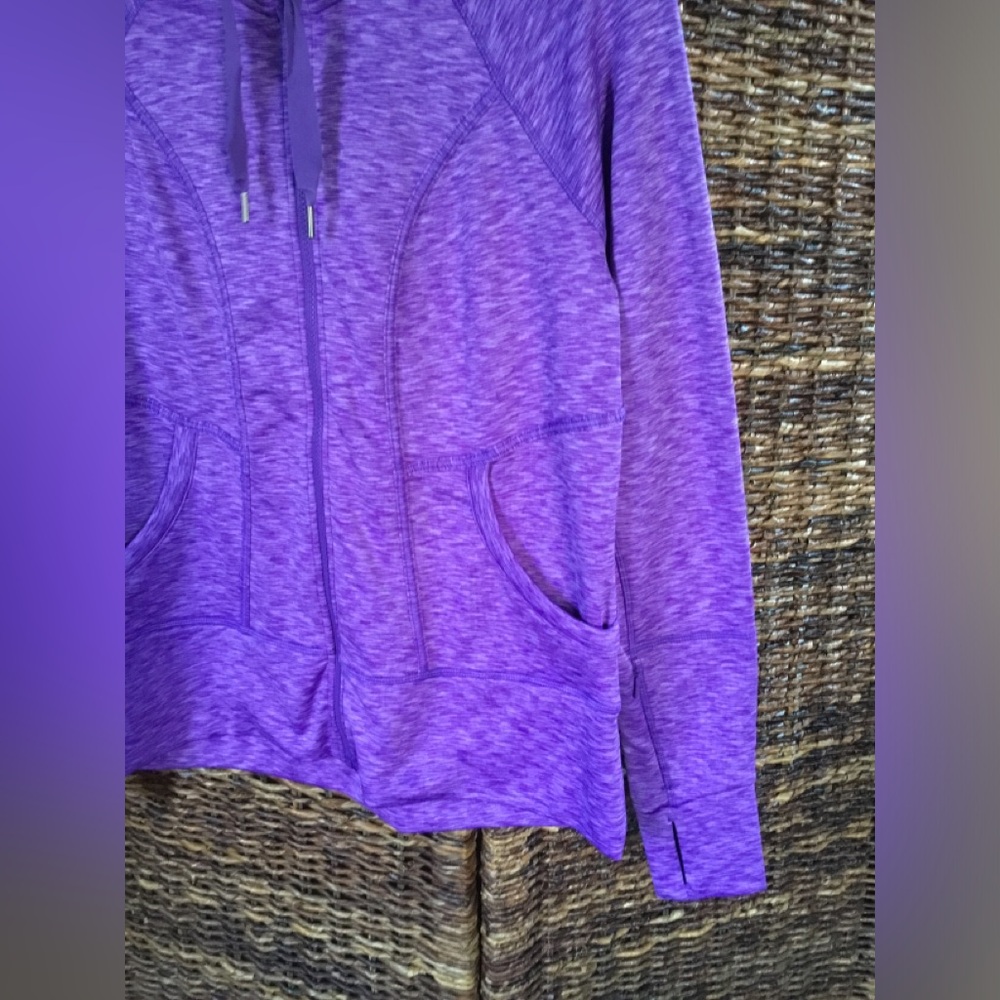 ATHLETA WOMEN’S STRENGTH HOODIE 2 FULL ZIP PURPLE AMETHYST SPACE DYE SIZE XL - Picture 4 of 15